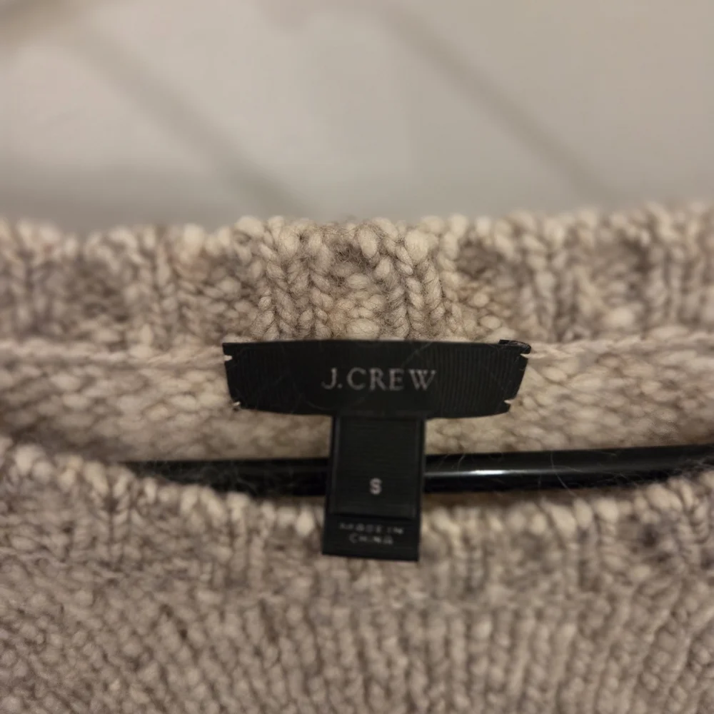 J. Crew Cream and Gray Knit Sweater
